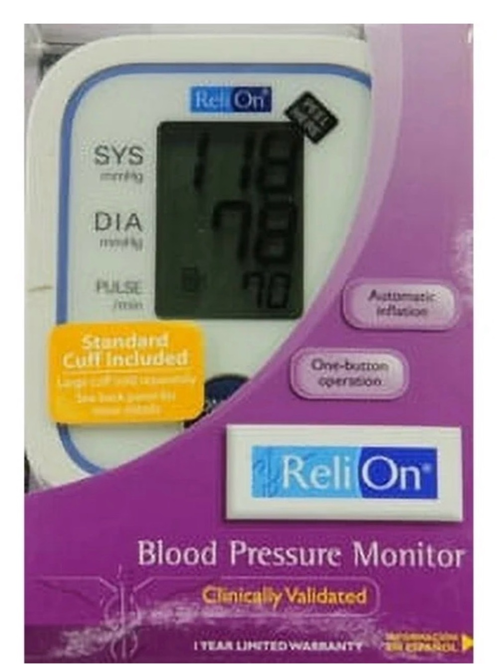 Portable Gray Digital Blood Pressure Monitor with Cuff